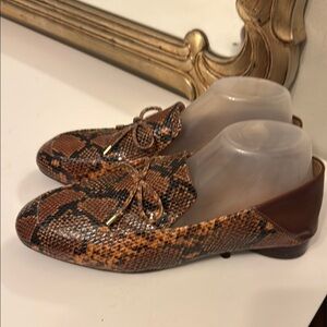 AEROSOLES Brown Snake Print Loafers